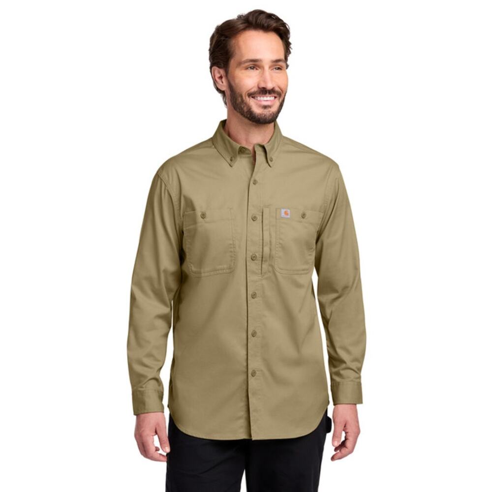 Carhartt Rugged Professional Series Long Sleeve brown Shirt Mens size 4XL